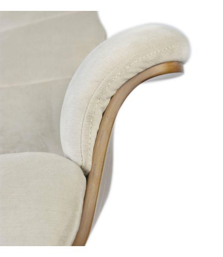 Fauteuil Tissu ou Velours et Chêne Naturel - Véga