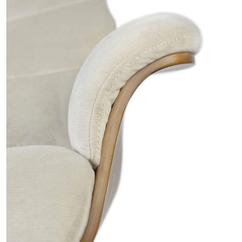 Fauteuil Tissu ou Velours et Chêne Naturel - Véga