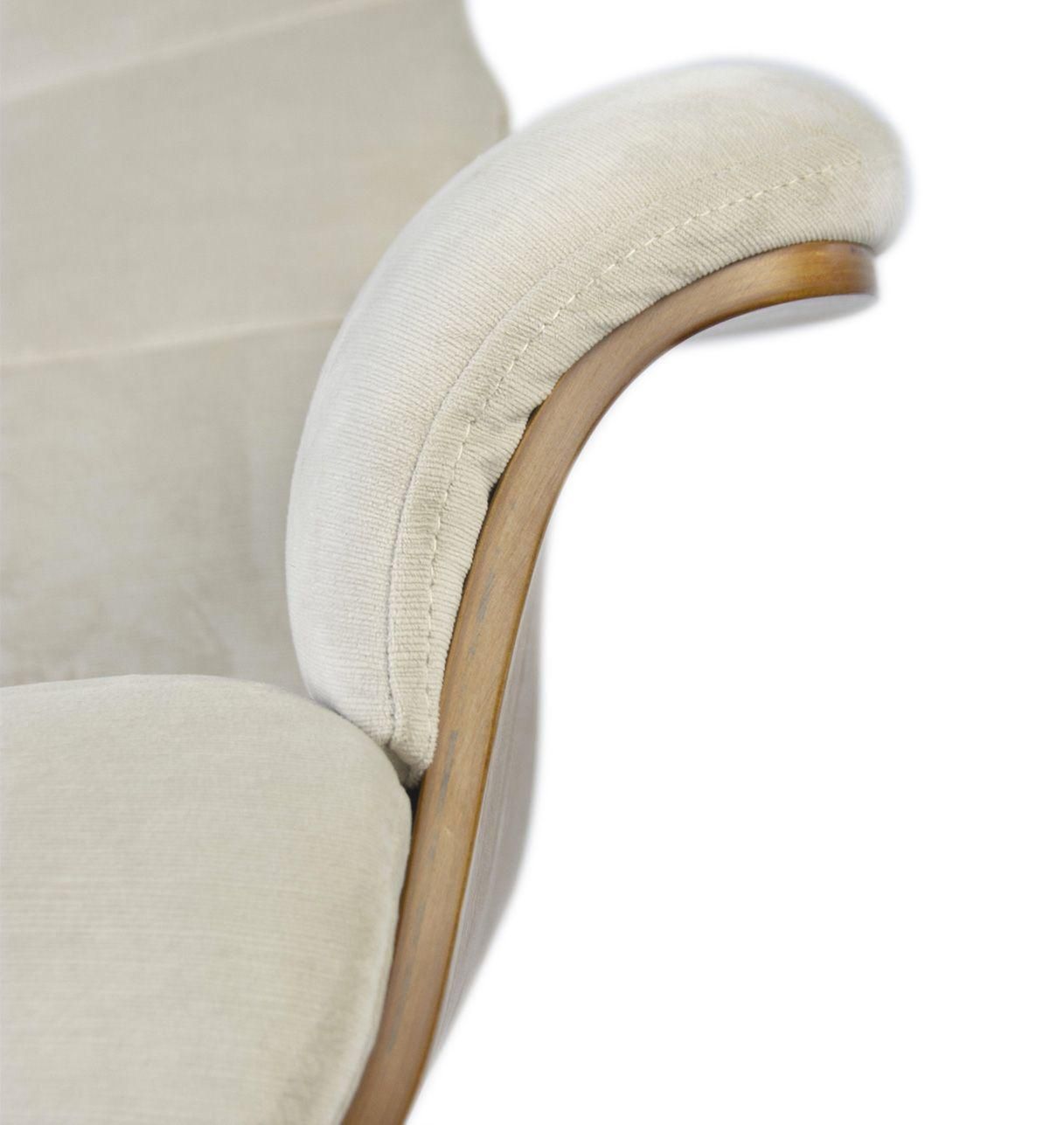 Sillón de tela o terciopelo y roble natural - Vega