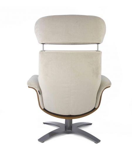 Fauteuil Tissu ou Velours et Chêne Naturel - Véga