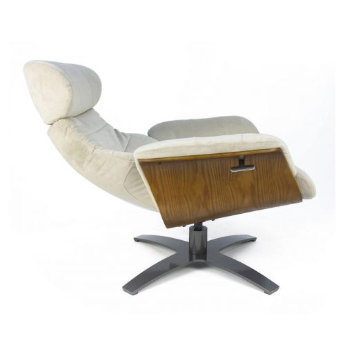 Sillón de tela o terciopelo y roble natural - Vega