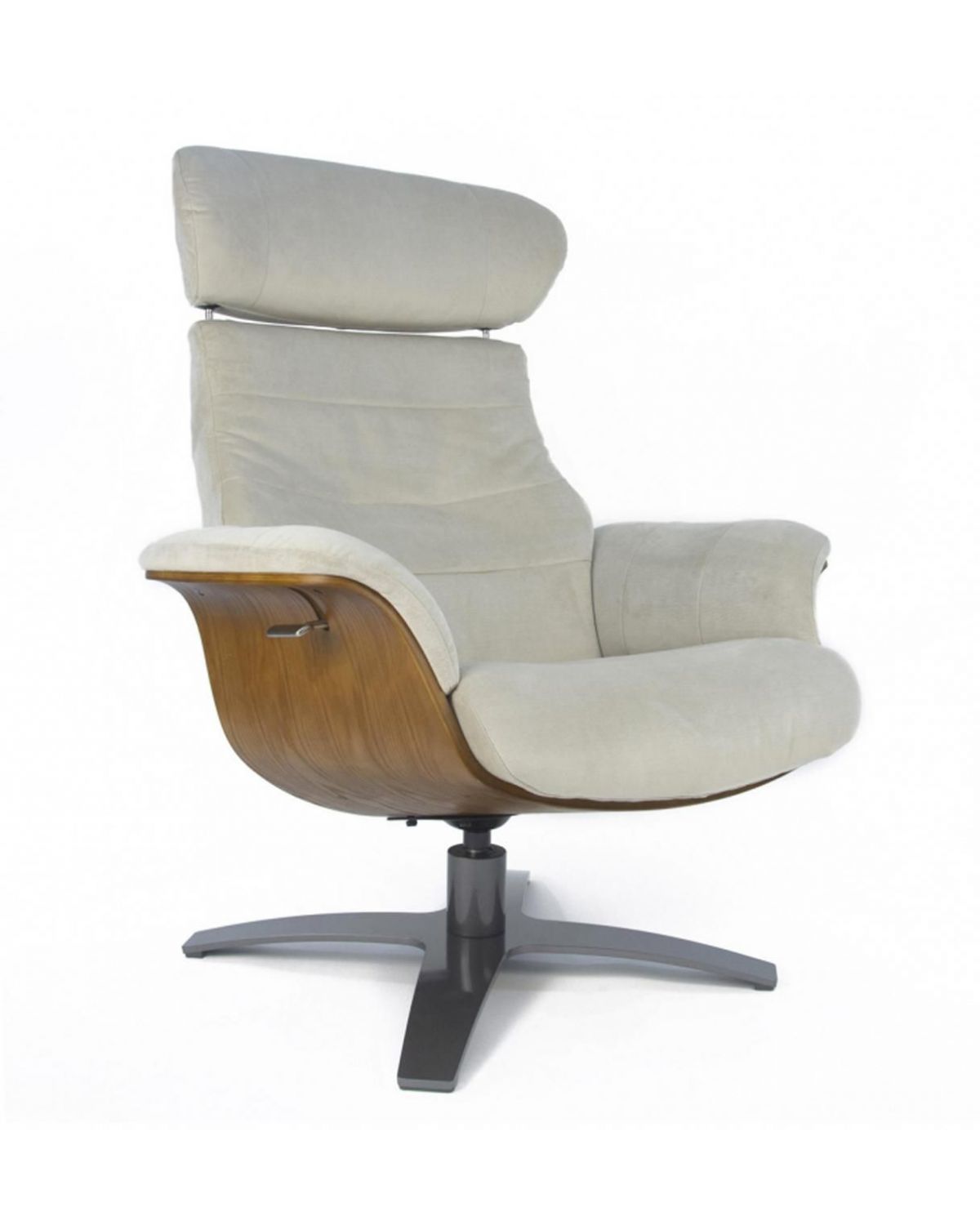 Sillón de tela o terciopelo y roble natural - Vega