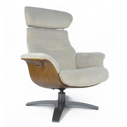 Sillón de tela o terciopelo y roble natural - Vega