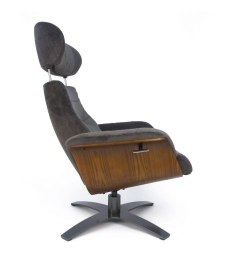 Sillón de tela o terciopelo y roble natural - Vega