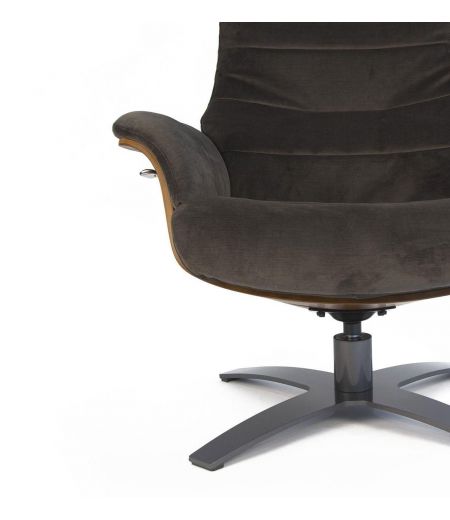 Sillón de tela o terciopelo y roble natural - Vega