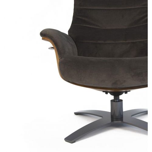 Sillón de tela o terciopelo y roble natural - Vega