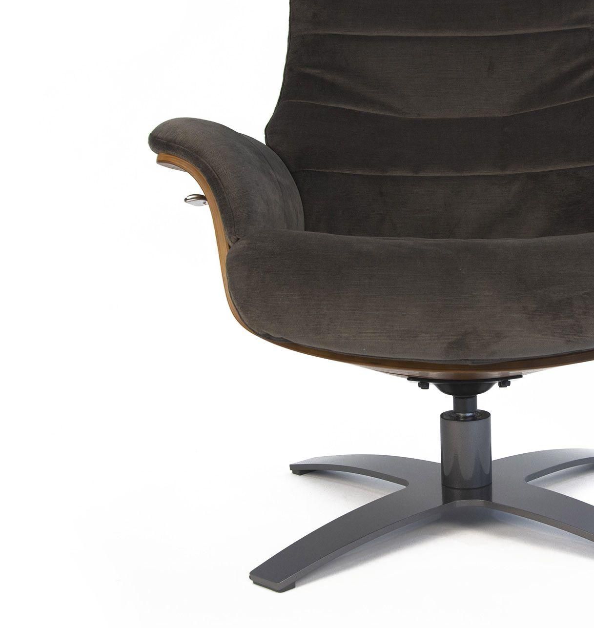 Sillón de tela o terciopelo y roble natural - Vega