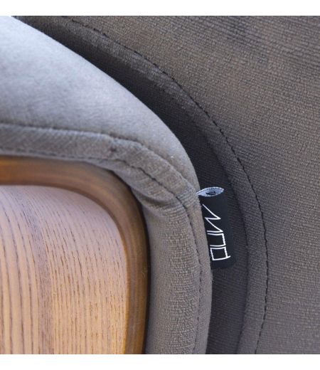 Sillón de tela o terciopelo y roble natural - Vega