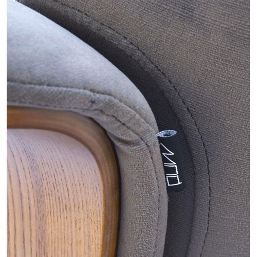 Sillón de tela o terciopelo y roble natural - Vega