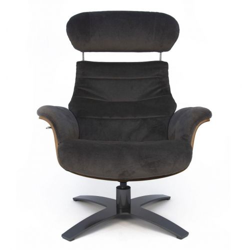 Sillón de tela o terciopelo y roble natural - Vega