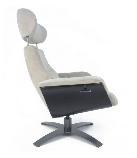 Fauteuil Tissu ou Velours et Chêne Noir - Véga