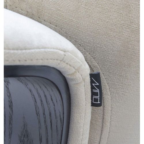 Fauteuil Tissu ou Velours et Chêne Noir - Véga