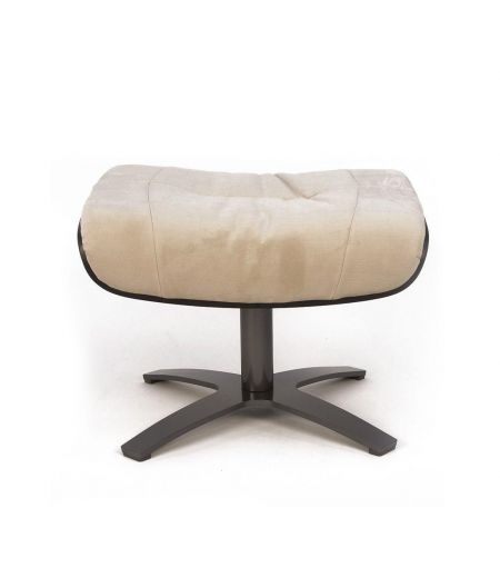 Velvet and Black Oak Pouf - Vega