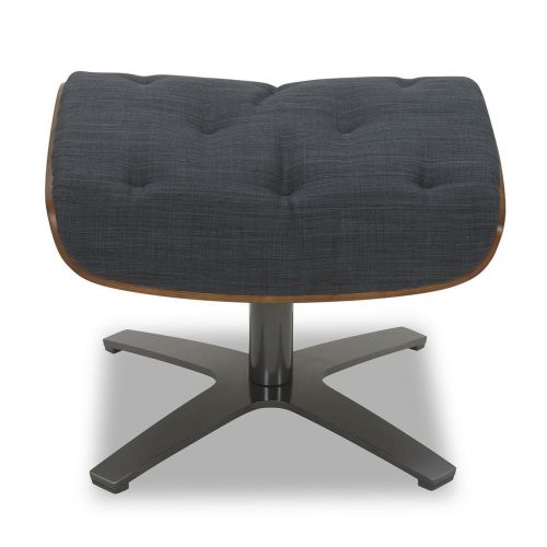 Fabric and Natural Oak Pouffe - Aludra