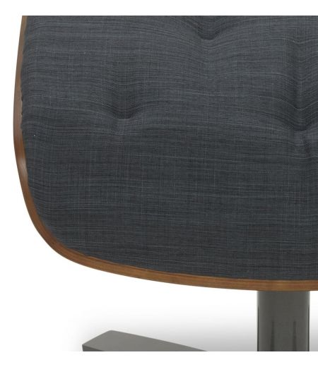 Fabric and Natural Oak Pouffe - Aludra