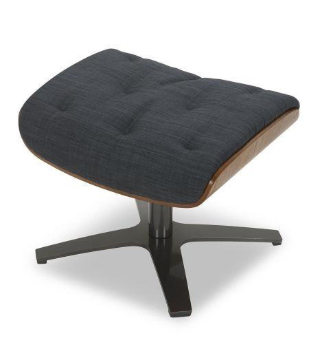 Fabric and Natural Oak Pouffe - Aludra