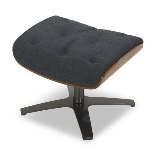 Fabric and Natural Oak Pouffe - Aludra