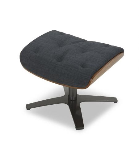 Pouf Tissu et Chêne Naturel - Aludra