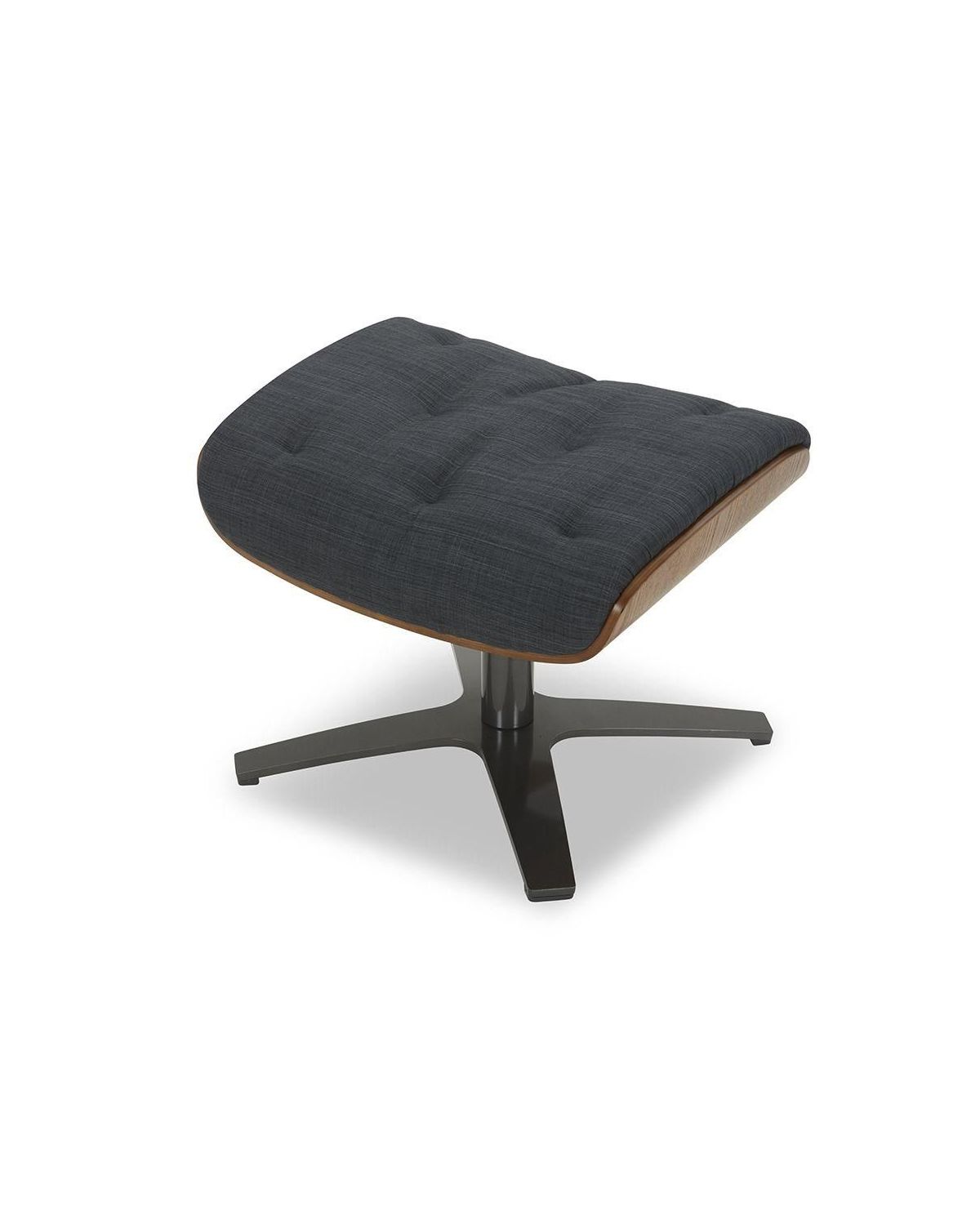 Fabric and Natural Oak Pouffe - Aludra