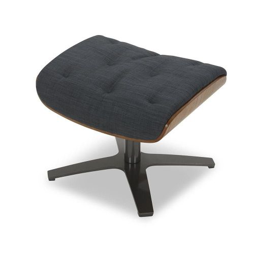 Fabric and Natural Oak Pouffe - Aludra