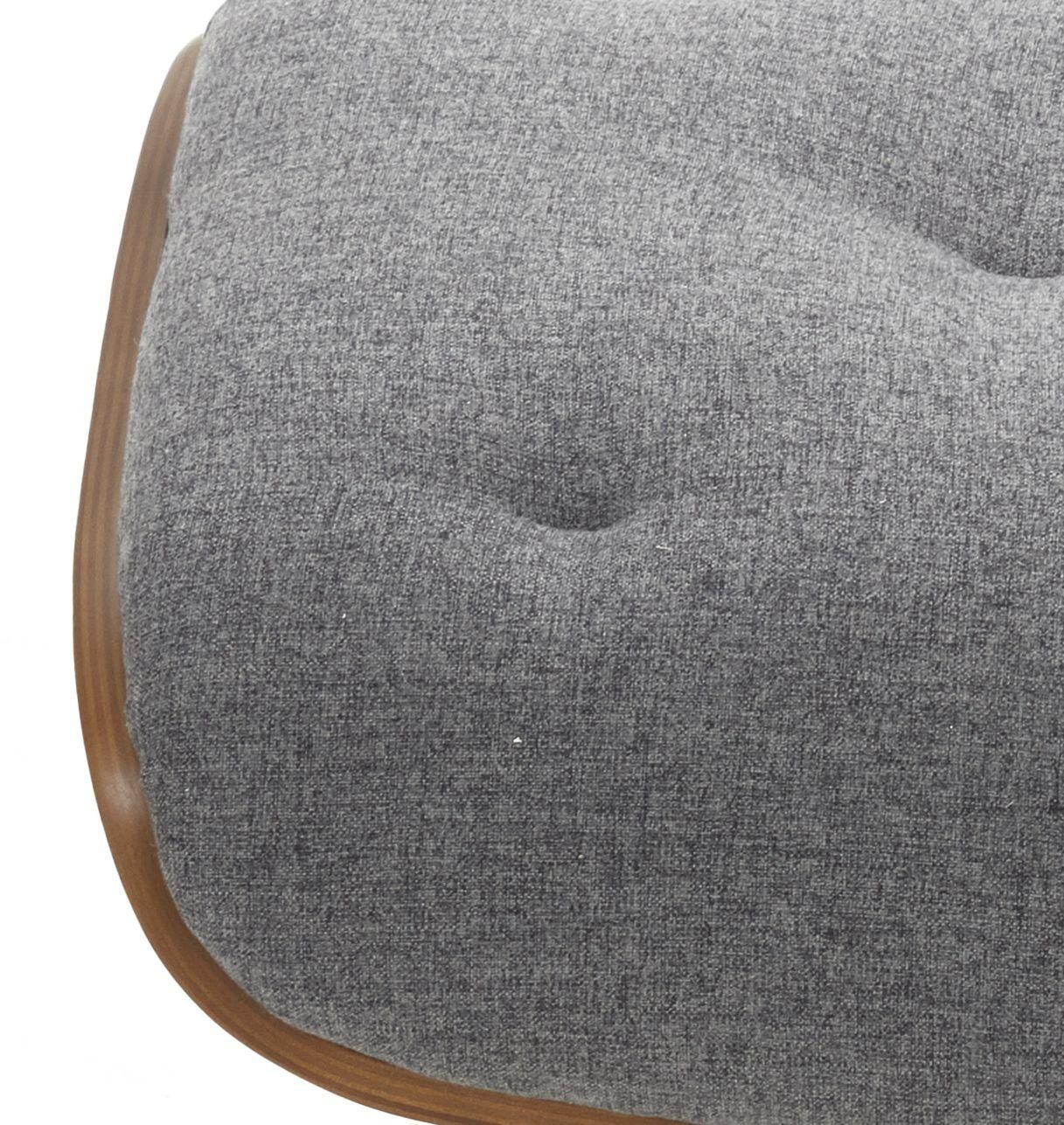 Puf de tela y roble natural - Aludra