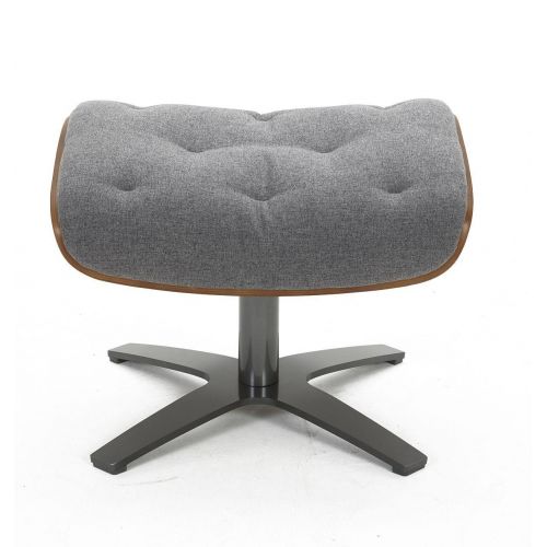 Pouf Tissu et Chêne Naturel - Aludra