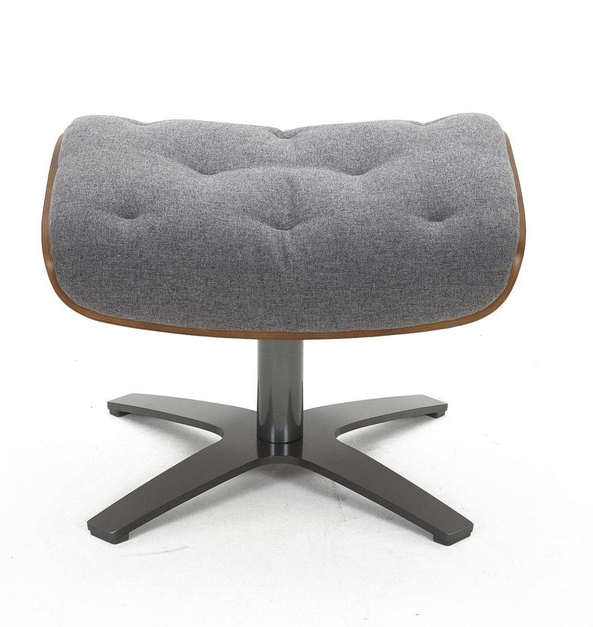 Puf de tela y roble natural - Aludra