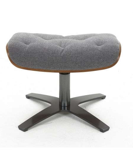 Puf de tela y roble natural - Aludra