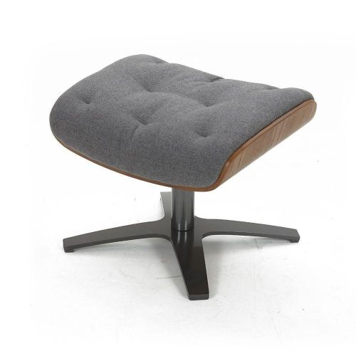 Fabric and Natural Oak Pouffe - Aludra