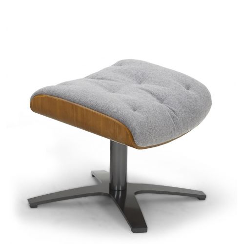 Puf de tela y roble natural - Aludra