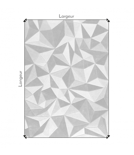 Alfombra rectangular de lana y viscosa - Celeste