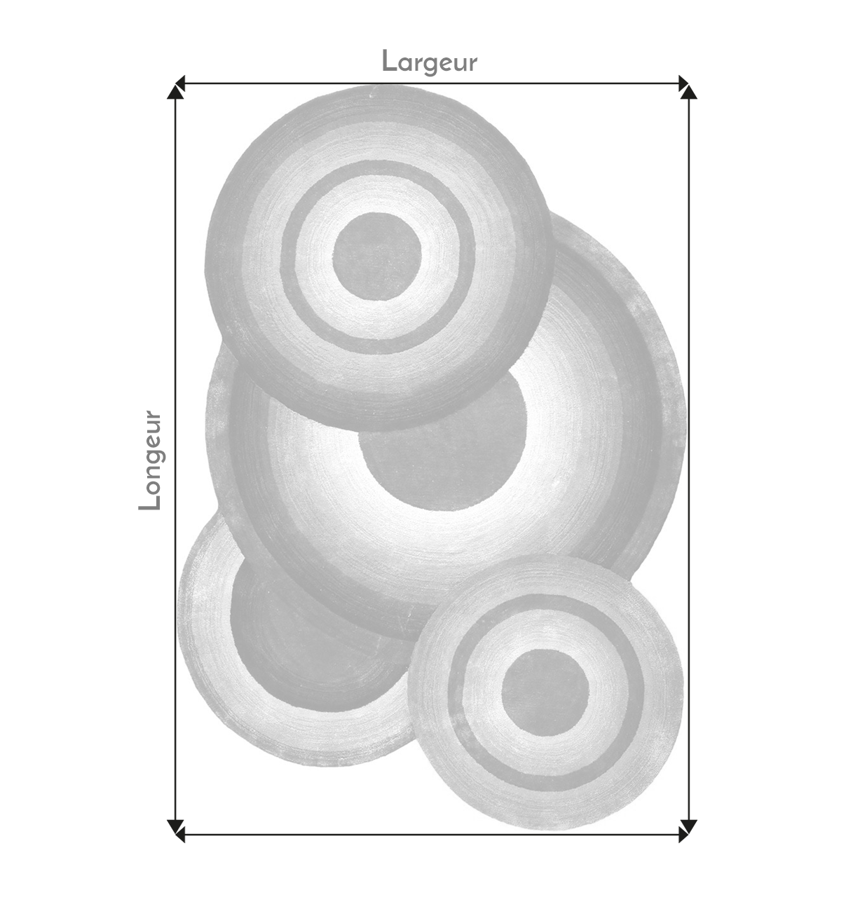 Tapis à motifs ronds Vert Canard, Topaze et Gris - Prelude