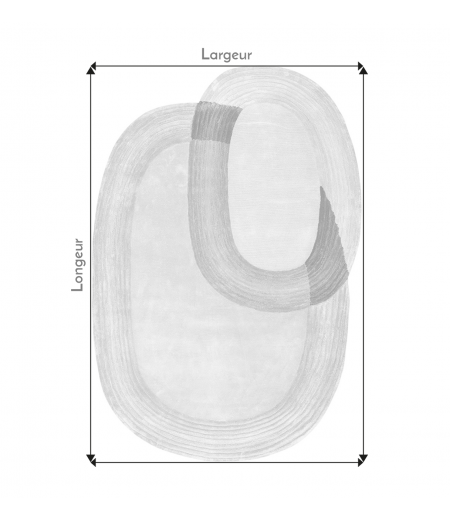 Tapis de Salon Ovale Gris, Jaune et Bleu - Eclat