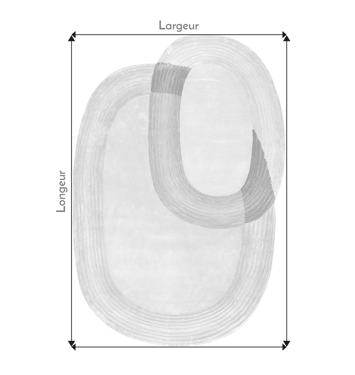 Tapis de Salon Ovale Gris, Jaune et Bleu - Eclat