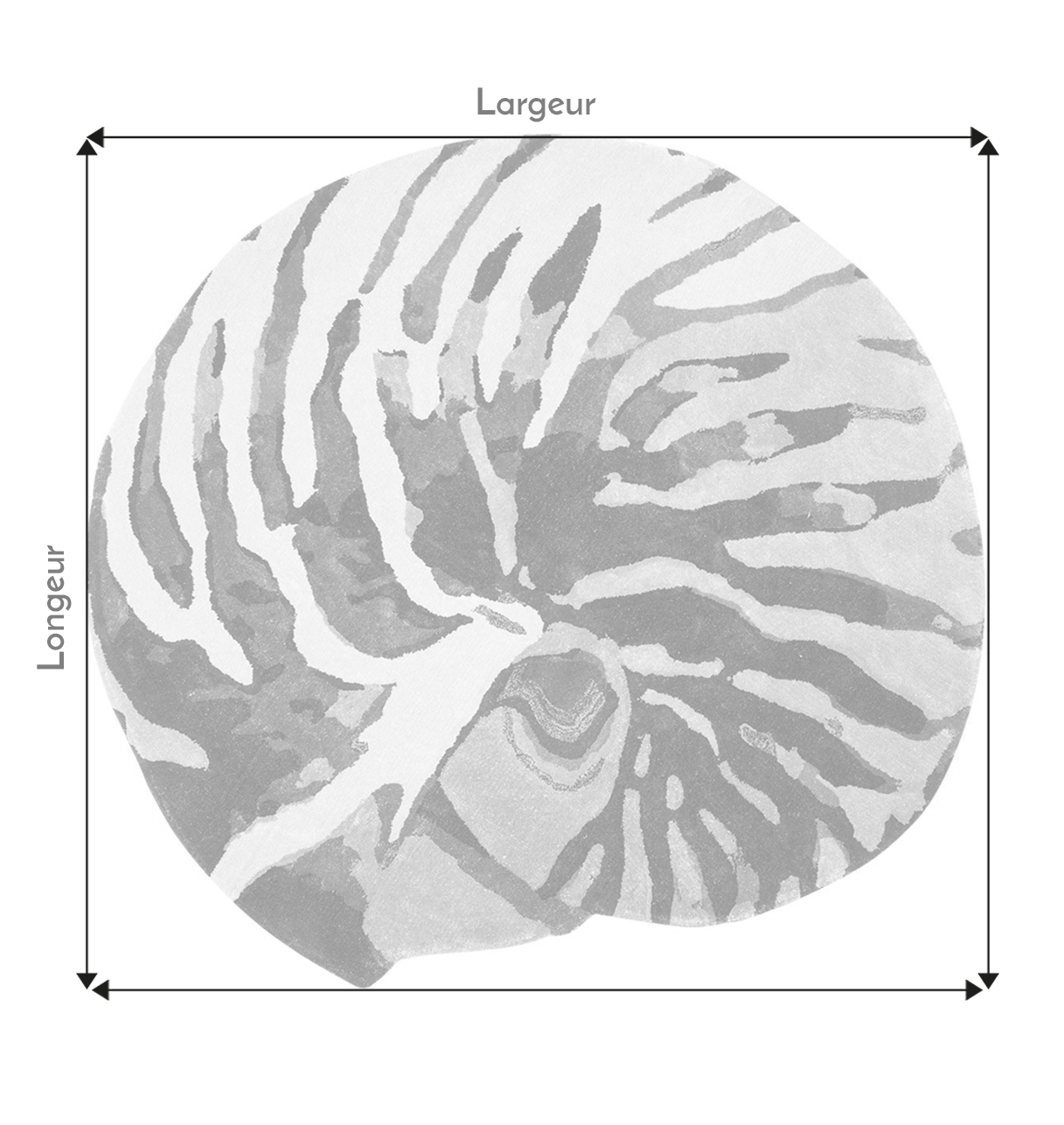 Tapis Rond Bleu, Beige et Orangé - Rainbow