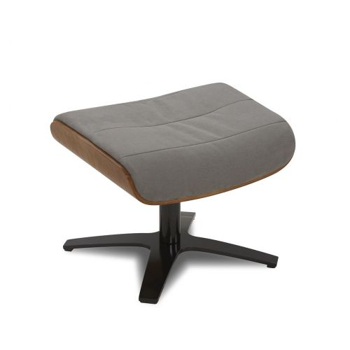 Pouf Tissu ou Velours et Chêne Naturel - Véga