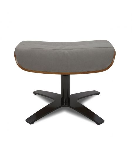 Pouf Tissu ou Velours et Chêne Naturel - Véga