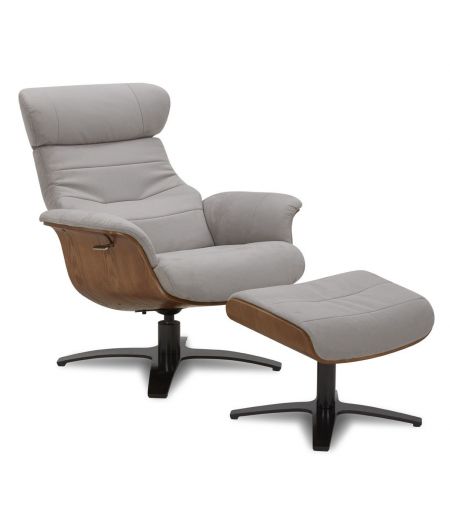 Puf de Tela o Terciopelo y Roble Natural - Véga