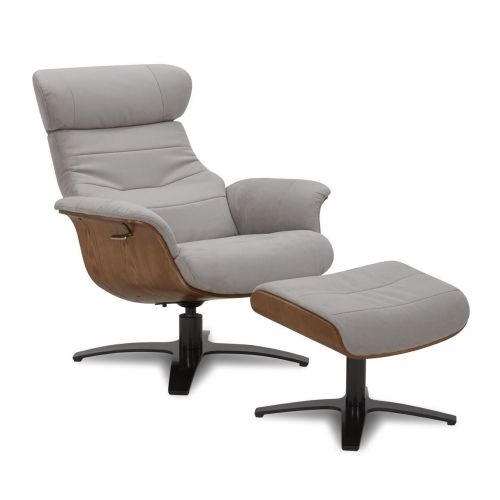 Puf de Tela o Terciopelo y Roble Natural - Véga