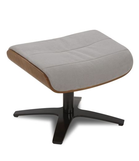 Puf de Tela o Terciopelo y Roble Natural - Véga