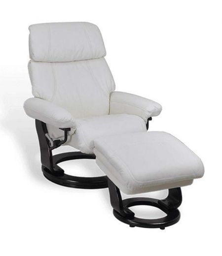 fauteuil -relax-cuir- manuel -television- -blanc- inclinable-minorque