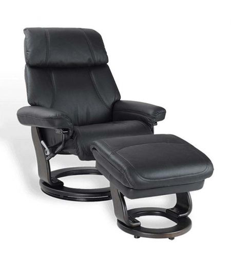 Manual Relaxation Armchair - Leather and Microstar - MINORCA