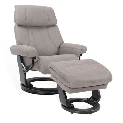 fauteuil -relax-gris- manuel - tissu-pivotant-microfibre- minorque