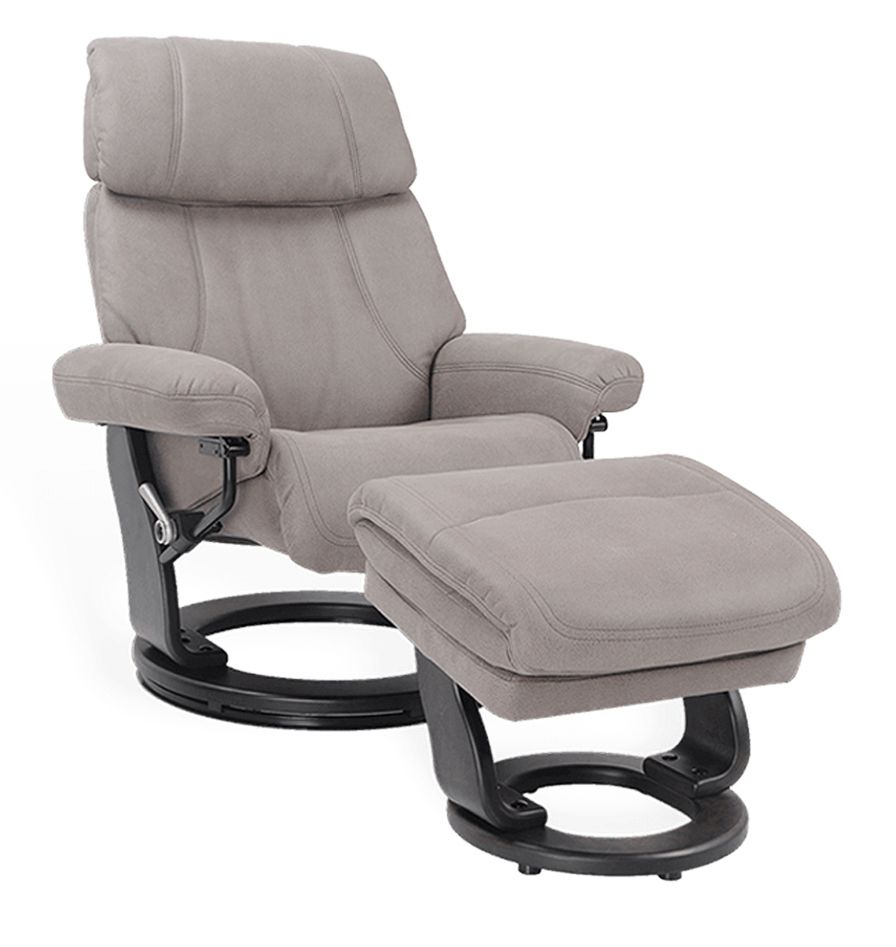 fauteuil -relax-gris- manuel - tissu-pivotant-microfibre- minorque