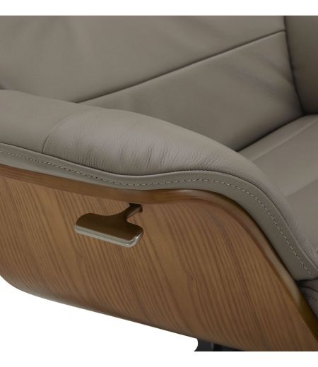 copy of Fauteuil et Pouf relax manuel - Tissu et Chêne Naturel - Aludra