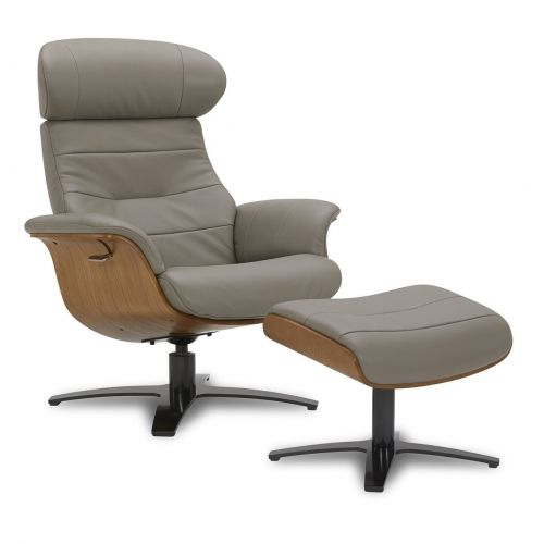 copy of Fauteuil et Pouf relax manuel - Tissu et Chêne Naturel - Aludra