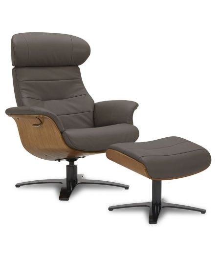 copy of Fauteuil et Pouf relax manuel - Tissu et Chêne Naturel - Aludra