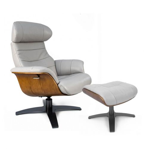 copy of Fauteuil et Pouf relax manuel - Tissu et Chêne Naturel - Aludra