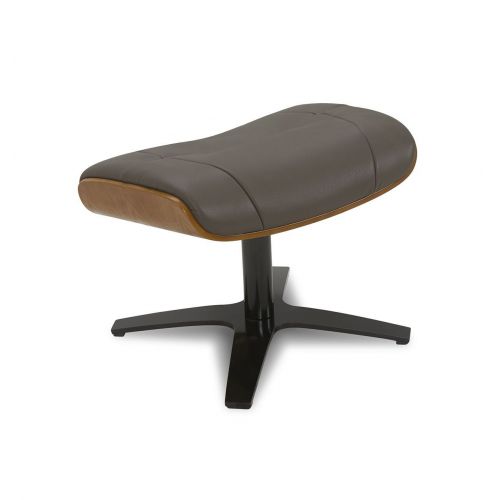 copy of Sillón y puf de piel roja y roble natural - NAOS