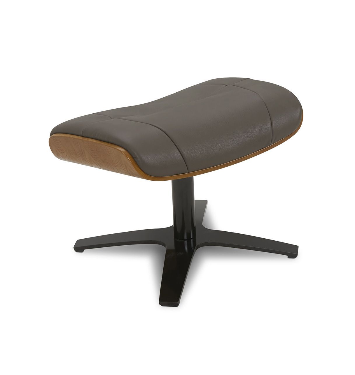 copy of Sillón y puf de piel roja y roble natural - NAOS